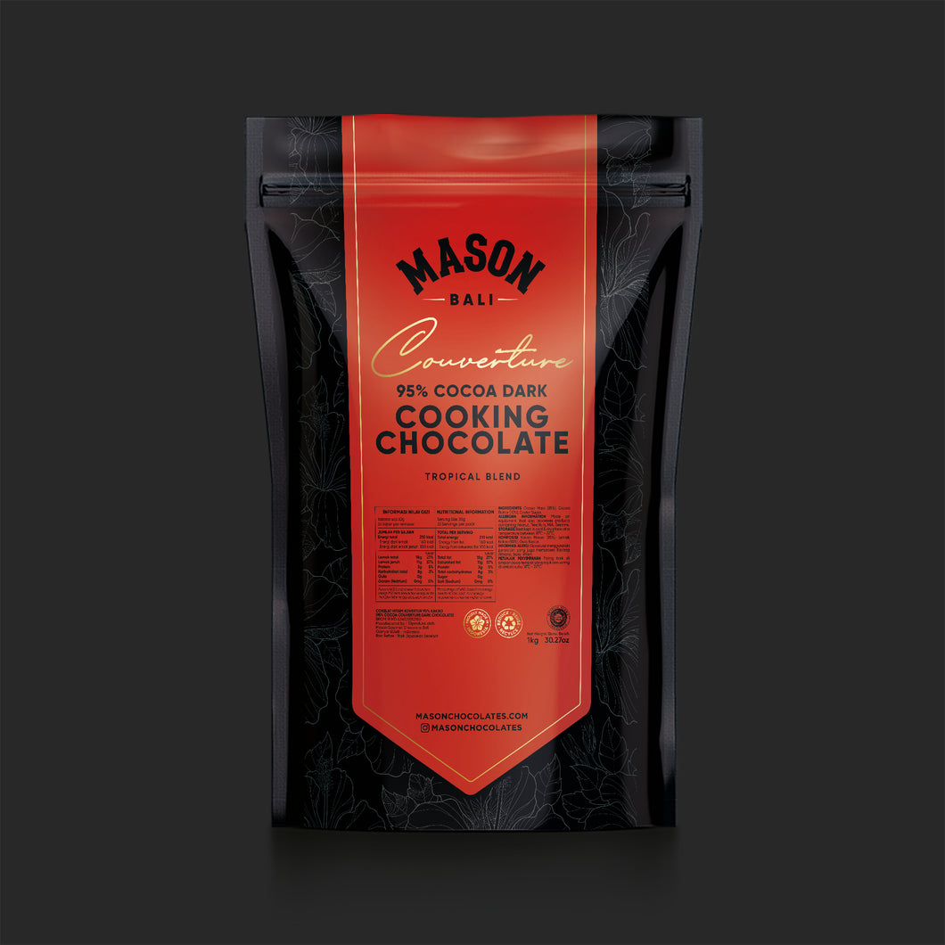 95% Cocoa Dark Couverture Cooking Chocolate (1kg)